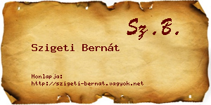 Szigeti Bernát névjegykártya
